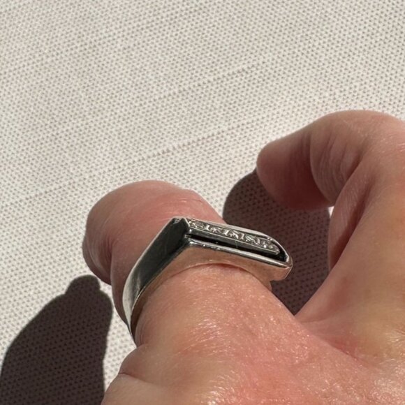 Modernist Sterling Silver Diamond Ring Size 6.5, 925 Israel Brutalist Sculptural - Picture 8 of 11